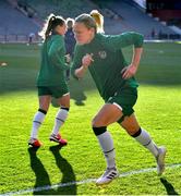 11 April 2021; Diane Caldwell of Republic of Ireland warms-up before the women's international friendly match between Belgium and Republic of Ireland at King Baudouin Stadium in Brussels, Belgium. Photo by David Catry/Sportsfile