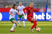 11 April 2021; Janice Cayman of Belgium in action against Alli Murphy of Republic of Ireland during the women's international friendly match between Belgium and Republic of Ireland at King Baudouin Stadium in Brussels, Belgium. Photo by David Catry/Sportsfile
