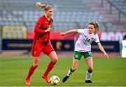 11 April 2021; Justine Vanhaevermaet of Belgium in action against Heather Payne of Republic of Ireland during the women's international friendly match between Belgium and Republic of Ireland at King Baudouin Stadium in Brussels, Belgium. Photo by David Catry/Sportsfile