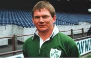 12 May 1985; Ciaran Fitzgerald during an Ireland rugby squad portrait session at Lansdowne Road in Dublin ahead of their summer tour to Japan. Photo by Jim O'Kelly/Sportsfile