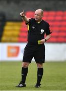 10 April 2021; Referee Graham Kelly during the SSE Airtricity League Premier Division match between Longford Town and Drogheda United at Bishopsgate in Longford. Photo by Sam Barnes/Sportsfile