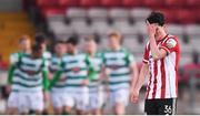 13 April 2021; Brendan Barr of Derry City reacts after his side condede their first goal during the SSE Airtricity League Premier Division match between Derry City and Shamrock Rovers at the Ryan McBride Brandywell Stadium in Derry. Photo by Stephen McCarthy/Sportsfile