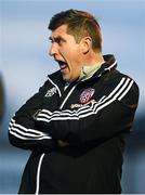 13 April 2021; Derry City manager Declan Devine during the SSE Airtricity League Premier Division match between Derry City and Shamrock Rovers at the Ryan McBride Brandywell Stadium in Derry. Photo by Stephen McCarthy/Sportsfile