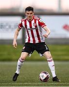 13 April 2021; Ciarán Coll of Derry City during the SSE Airtricity League Premier Division match between Derry City and Shamrock Rovers at the Ryan McBride Brandywell Stadium in Derry. Photo by Stephen McCarthy/Sportsfile