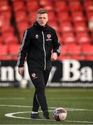 13 April 2021; Derry City coach Conor Loughrey during the SSE Airtricity League Premier Division match between Derry City and Shamrock Rovers at the Ryan McBride Brandywell Stadium in Derry. Photo by Stephen McCarthy/Sportsfile
