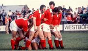 28 September 1980; The Bill Beaumont's Lions XV pack, from left, Derek Quinnell, Phil Blakeway, Bill Beaumont, Colm Tucker, Maurice Colclough, Allan Phillips and Clive Williams during the Representative match between Cork Constitution President's XV and Bill Beaumont's Lions XV at Musgrave Park in Cork. Photo by Ray McManus/Sportsfile