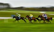 16 April 2021; Calthor, with Mark Walsh up, left, on their way to winning the Killeen Sportsgrounds Maiden hurdle at Ballinrobe Racecourse in Mayo. Photo by David Fitzgerald/Sportsfile