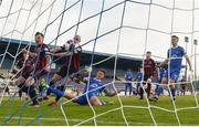 16 April 2021; Rob Cornwall of Bohemians shoots to score his side's first goal during the SSE Airtricity League Premier Division match between Waterford and Bohemians at the RSC in Waterford. Photo by Eóin Noonan/Sportsfile