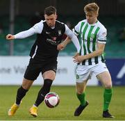 16 April 2021; Stephen Meany of Athlone Town in action against Andrew Quinn of Bray Wanderers during the SSE Airtricity League First Division match between Bray Wanderers and Athlone Town at the Carlisle Grounds in Bray, Wicklow. Photo by Matt Browne/Sportsfile