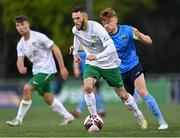 16 April 2021; Kieran Marty Waters of Cabinteely in action against Paul Doyle of UCD during the SSE Airtricity League First Division match between UCD and Cabinteely at the UCD Bowl in Belfield, Dublin. Photo by Piaras Ó Mídheach/Sportsfile