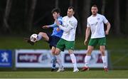 16 April 2021; Colm Whelan of UCD in action against Kevin Knight of Cabinteelyduring the SSE Airtricity League First Division match between UCD and Cabinteely at the UCD Bowl in Belfield, Dublin. Photo by Piaras Ó Mídheach/Sportsfile