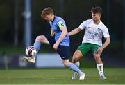 16 April 2021; Paul Doyle of UCD in action against Vilius Labutis of Cabinteely during the SSE Airtricity League First Division match between UCD and Cabinteely at the UCD Bowl in Belfield, Dublin. Photo by Piaras Ó Mídheach/Sportsfile