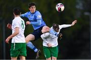 16 April 2021; Kevin Knight of Cabinteely is fouled by Colm Whelan of UCD during the SSE Airtricity League First Division match between UCD and Cabinteely at the UCD Bowl in Belfield, Dublin. Photo by Piaras Ó Mídheach/Sportsfile