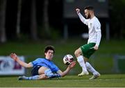 16 April 2021; Dara Keane of UCD slides in to tackle Kieran Marty Waters of Cabinteely during the SSE Airtricity League First Division match between UCD and Cabinteely at the UCD Bowl in Belfield, Dublin. Photo by Piaras Ó Mídheach/Sportsfile
