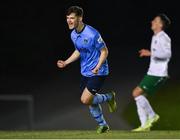 16 April 2021; Donal Higgins of UCD celebrates scoring his side's fourth goal during the SSE Airtricity League First Division match between UCD and Cabinteely at the UCD Bowl in Belfield, Dublin. Photo by Piaras Ó Mídheach/Sportsfile