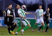 16 April 2021; Conor Clifford of Bray Wanderers in action against Kurtis Byrne of Athlone Town during the SSE Airtricity League First Division match between Bray Wanderers and Athlone Town at the Carlisle Grounds in Bray, Wicklow. Photo by Matt Browne/Sportsfile