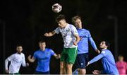 16 April 2021; Vilius Labutis of Cabinteely in action against Mark Dignam of UCD during the SSE Airtricity League First Division match between UCD and Cabinteely at the UCD Bowl in Belfield, Dublin. Photo by Piaras Ó Mídheach/Sportsfile
