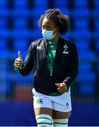 17 April 2021; Grace Moore of Ireland walks the pitch before the Women's Six Nations Rugby Championship match between Ireland and France at Energia Park in Dublin. Photo by Sam Barnes/Sportsfile