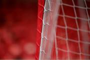 16 April 2021; A detailed view of the goal netting at the Ryan McBride Brandywell Stadium before the SSE Airtricity League Premier Division match between Derry City and Drogheda United at the Ryan McBride Brandywell Stadium in Derry. Photo by Stephen McCarthy/Sportsfile