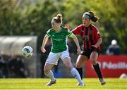 17 April 2021; Becky Cassin of Cork City in action against Sophie Watters of Bohemians during the SSE Airtricity Women's National League match between Bohemians and Cork City at Oscar Traynor Coaching & Development Centre in Coolock, Dublin. Photo by Eóin Noonan/Sportsfile