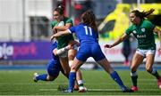 17 April 2021; Eimear Considine of Ireland is tackled by Carla Neisen and Cyrielle Banet of France during the Women's Six Nations Rugby Championship match between Ireland and France at Energia Park in Dublin. Photo by Sam Barnes/Sportsfile