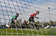 17 April 2021; Erica Burke of Bohemians shoots to score her side's first goal during the SSE Airtricity Women's National League match between Bohemians and Cork City at Oscar Traynor Coaching & Development Centre in Coolock, Dublin. Photo by Eóin Noonan/Sportsfile