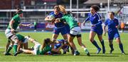 17 April 2021; Marjorie Mayans of France is tackled by Ireland players, from left, Ciara Griffin, Eimear Considine and Hannah Tyrrell during the Women's Six Nations Rugby Championship match between Ireland and France at Energia Park in Dublin. Photo by Sam Barnes/Sportsfile