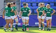 17 April 2021; Ireland captain Ciara Griffin, centre, and her team-mates after France scored their eighth try during the Women's Six Nations Rugby Championship match between Ireland and France at Energia Park in Dublin. Photo by Sam Barnes/Sportsfile