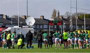 17 April 2021; The Ireland team gather together after the Women's Six Nations Rugby Championship match between Ireland and France at Energia Park in Dublin. Photo by Sam Barnes/Sportsfile