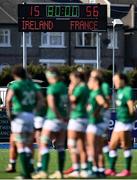 17 April 2021; The final score is seen as the Ireland team gather together after the Women's Six Nations Rugby Championship match between Ireland and France at Energia Park in Dublin. Photo by Sam Barnes/Sportsfile