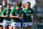 17 April 2021; Dejected Ireland captain Ciara Griffin, left, and Eimear Considine after the Women's Six Nations Rugby Championship match between Ireland and France at Energia Park in Dublin. Photo by Sam Barnes/Sportsfile