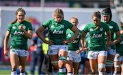 17 April 2021; Dejected Ireland players, from left, Beibhinn Parsons, Dorothy Wall and Eimear Considine after the Women's Six Nations Rugby Championship match between Ireland and France at Energia Park in Dublin. Photo by Sam Barnes/Sportsfile