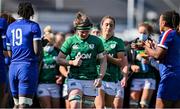 17 April 2021; Ireland captain Ciara Griffin and her team-mates leave the pitch after the Women's Six Nations Rugby Championship match between Ireland and France at Energia Park in Dublin. Photo by Sam Barnes/Sportsfile