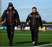 17 April 2021; Dundalk coach Filippo Giovagnoli, left, and Dundalk coach Giuseppi Rossi before the SSE Airtricity League Premier Division match between Dundalk and St Patrick's Athletic at Oriel Park in Dundalk, Louth. Photo by Stephen McCarthy/Sportsfile