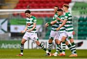 17 April 2021; Sean Gannon of Shamrock Rovers, left, celebrates after scoring his side's second goal during the SSE Airtricity League Premier Division match between Shamrock Rovers and Longford Town at Tallaght Stadium in Dublin. Photo by Eóin Noonan/Sportsfile