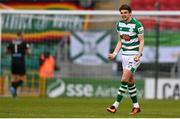 17 April 2021; Sean Gannon of Shamrock Rovers, left, celebrates after scoring his side's second goal during the SSE Airtricity League Premier Division match between Shamrock Rovers and Longford Town at Tallaght Stadium in Dublin. Photo by Eóin Noonan/Sportsfile