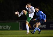 16 April 2021; Ben Hanrahan of Cabinteely in action against Luke Boore of UCD during the SSE Airtricity League First Division match between UCD and Cabinteely at the UCD Bowl in Belfield, Dublin. Photo by Piaras Ó Mídheach/Sportsfile