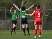 17 April 2021; Aine O'Gorman of Peamount United celebrates after scoring her side's second goal during the SSE Airtricity Women's National League match between Peamount United and Shelbourne at PLR Park in Greenogue, Dublin. Photo by Ramsey Cardy/Sportsfile