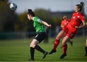 17 April 2021; Della Doherty of Peamount United in action against Saoirse Noonan of Shelbourne during the SSE Airtricity Women's National League match between Peamount United and Shelbourne at PLR Park in Greenogue, Dublin. Photo by Ramsey Cardy/Sportsfile