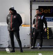 17 April 2021; Dundalk coach Filippo Giovagnoli and coach Giuseppi Rossi, right, during the SSE Airtricity League Premier Division match between Dundalk and St Patrick's Athletic at Oriel Park in Dundalk, Louth. Photo by Stephen McCarthy/Sportsfile