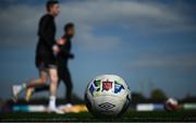17 April 2021; A general view of a Dundalk branded match ball at Oriel Park before the SSE Airtricity League Premier Division match between Dundalk and St Patrick's Athletic at Oriel Park in Dundalk, Louth. Photo by Stephen McCarthy/Sportsfile
