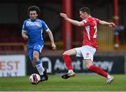 17 April 2021; Garry Buckley of Sligo Rovers in action against Barry McNamee of Finn Harps during the SSE Airtricity League Premier Division match between Sligo Rovers and Finn Harps at The Showgrounds in Sligo. Photo by Piaras Ó Mídheach/Sportsfile