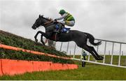 18 April 2021; Bolbec, with Jody McGarvey up, jumps the last, second time round, during the Lismore Handicap Steeplechase at Tramore Racecourse in Waterford. Photo by Harry Murphy/Sportsfile