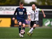 17 April 2021; Chris Forrester of St Patrick's Athletic and Chris Shields of Dundalk during the SSE Airtricity League Premier Division match between Dundalk and St Patrick's Athletic at Oriel Park in Dundalk, Louth. Photo by Ben McShane/Sportsfile