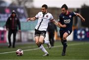 17 April 2021; Michael Duffy of Dundalk and Robbie Benson of St Patrick's Athletic during the SSE Airtricity League Premier Division match between Dundalk and St Patrick's Athletic at Oriel Park in Dundalk, Louth. Photo by Ben McShane/Sportsfile