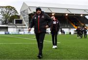 17 April 2021; Dundalk coach Filippo Giovagnoli leaves the pitch after his side's draw in the SSE Airtricity League Premier Division match between Dundalk and St Patrick's Athletic at Oriel Park in Dundalk, Louth. Photo by Ben McShane/Sportsfile