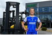 19 April 2021; Combilift, a leading global player in the field of materials handling, is also now getting involved on the sports field at a much more local level. The company has committed to a new 3-year sponsorship deal with the Monaghan Ladies football team as well as sponsoring the Monaghan senior club championship. The Combilift logo will now be prominent on both home and away jerseys, as well as all items of the team’s training gear. Combilift will support the Monaghan LGFA teams both on and off the field, and at all levels from juveniles right through to seniors. In attendance at the launch at Combilift is Monaghan player Ellen McCarron. Photo by Philip Fitzpatrick/Sportsfile