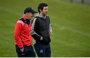 19 April 2021; Manager Mickey Harte and coach Niall Sharkey, right, during Louth senior football squad training at the Louth GAA Centre of Excellence in Louth. Following approval from the GAA and the Irish Government, the GAA released its safe return to play protocols, allowing full contact inter-county training at adult level can re-commence from April 19th. Photo by Ramsey Cardy/Sportsfile