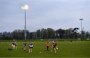 19 April 2021; Manager Mickey Harte watches his players during Louth senior football squad training at the Louth GAA Centre of Excellence in Louth. Following approval from the GAA and the Irish Government, the GAA released its safe return to play protocols, allowing full contact inter-county training at adult level can re-commence from April 19th. Photo by Ramsey Cardy/Sportsfile