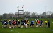19 April 2021; The Louth players gather in a huddle during senior football squad training at the Louth GAA Centre of Excellence in Louth. Following approval from the GAA and the Irish Government, the GAA released its safe return to play protocols, allowing full contact inter-county training at adult level can re-commence from April 19th. Photo by Ramsey Cardy/Sportsfile